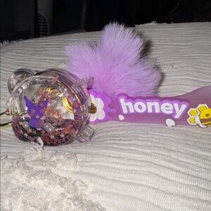 Kuromi set of 6 Purple Keychain with Pom Pom and Honey Theme